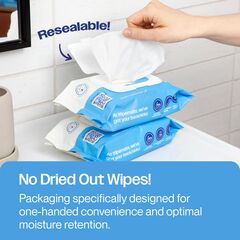 Wipemate Ultra Flushable Butt Wipes - Soothing Vitamin E & Aloe - Coconut Scent - 6 Premium Flip Top Packs - 42 Wipes Per Pack - 252 count
