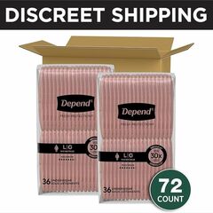 Depend Fresh Protection Adult Incontinence & Postpartum Bladder Leak Underwear for Women, Disposable, Maximum, Large, Blush, 72 Count (2 Packs of 36), Packaging May Vary