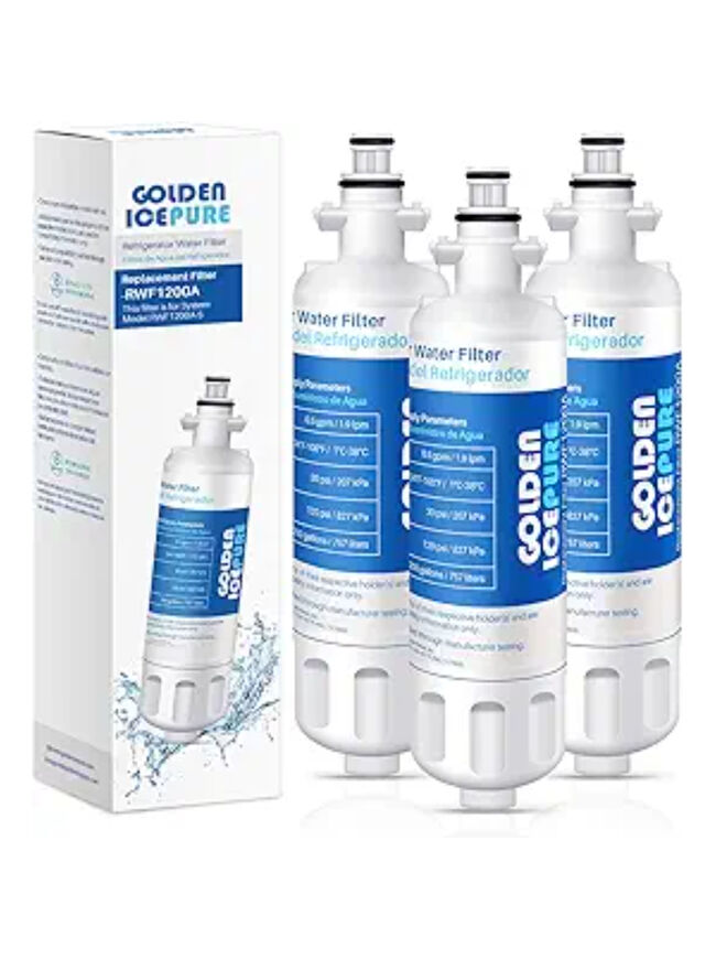 (3 pack) GOLDEN ICEPURE RWF1200A  ADQ36006101 Replacement for LG LT700P, 469690, ADQ36006102 LFX31945ST, LFX31925ST, LFX30766S, LFXC24726, LFXS24623, LSFXC2476S, WSL-3, Refrigerator Water Filter
