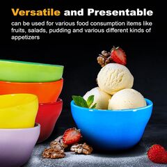 Bruntmor 8 oz Porcelain Bowls Set of 6 - for Ice Cream, Dessert, Soup, Small Side Dishes, Salad, Cereal, Rice - Microwave, Dishwasher and Oven Safe - Gradient Colors