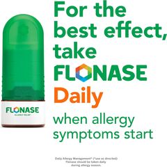 Flonase Allergy Relief Nasal Spray, 24 Hour Non Drowsy Allergy Medicine, Metered Nasal Spray - 144 Sprays- Fall and Seasonal Allergy Relief