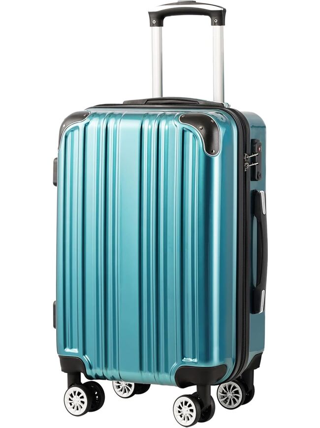 Coolife Expandable Luggage - 28" Suitcase PC+ABS Spinner - Green