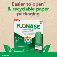 Flonase Allergy Relief Nasal Spray, 24 Hour Non Drowsy Allergy Medicine, Metered Nasal Spray - 144 Sprays- Fall and Seasonal Allergy Relief