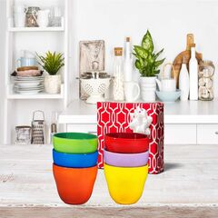 Bruntmor 8 oz Porcelain Bowls Set of 6 - for Ice Cream, Dessert, Soup, Small Side Dishes, Salad, Cereal, Rice - Microwave, Dishwasher and Oven Safe - Gradient Colors