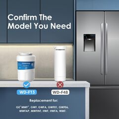 Waterdrop WD-F13 Replacement for GE® MWF®, SmartWater® MWFP, MWFINT, MWFA, GWF, HDX FMG-1, Kenmore® 9991, GSE25GSHECSS, WFC1201 Water Filter, 3 Pack