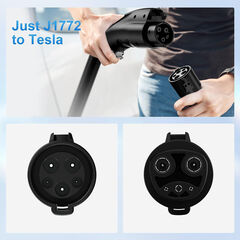 FOCSPROD J1772 to Tesla Charger Adapter, Max 80A 280V Fast Charging for Tesla Model 3/Y/X/S with Safety Certified Charger Connecting Charging Adapter, SAE J1772 EV Adapter for Tesla Cars Only
