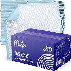 50 x PULP Premium Incontinence Bed Pads 36" x 36" | Extra Large Disposable Underpads | Heavy Duty & Ultra Absorbent Leak Proof Chucks Pads for Adults, Children, Babies & Pets | FSA & HSA Eligible