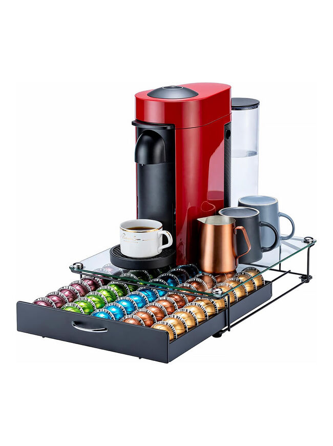 Flagship for Vertuo Pod Holder Coffee Pod Organizer Glass Top(50 Pods)