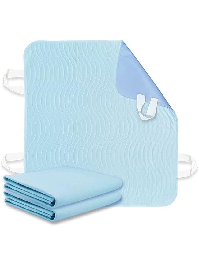 AGOOLIIU 2 Pack Bed Pads for Incontinence Positioning Bed Pad with Handles for Lift and Transfer Reusable Waterproof Bed Pads Washable Incontinence Bed Pads for Elderly Hospital Home Care 36” × 34”