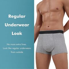 AIRCUTE Men Urinary Incontinence Underwear Washable Absorbency Soft Bladder Leak Proof Boxer Briefs 60 ML 3 Pack