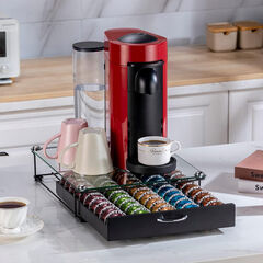 Flagship for Vertuo Pod Holder Coffee Pod Organizer Glass Top(50 Pods)