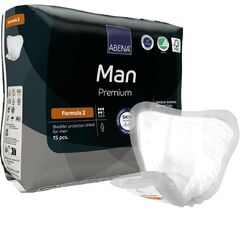 Abena Man Premium Incontinence Guards, (Sizes 0 to 2) Formula 2, 15 Count