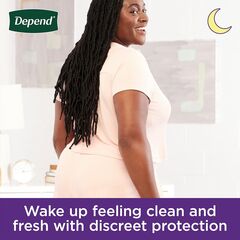 Depend Night Defense Adult Incontinence & Postpartum Bladder Leak Underwear for Women, Disposable, Overnight, Medium, Blush, 24 Count, Packaging May Vary