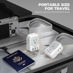 European Travel Plug Adapter, TESSAN US to France Plug Adapter with 4 AC Outlets 3 USB Ports(1 USB C), Type C/E/F Power Adaptor for USA to Europe Korea Spain Germany Iceland Russia