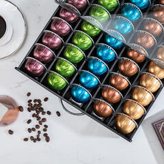 Flagship for Vertuo Pod Holder Coffee Pod Organizer Glass Top(50 Pods)