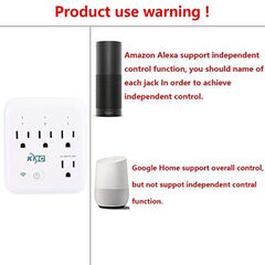 KMC Smart Tap, 4-Outlet Smart Plug WiFi Outlet Wall Tap, Energy Monitoring, Works with Alexa and Google Home, Remote Control Your Devices from Anywhere, No Hub Required, ETL Certified, White