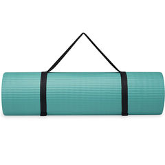 Gaiam Essentials Thick Yoga Mat Fitness & Exercise Mat with Easy-Cinch Yoga Mat Carrier Strap, 72"L x 24"W x 2/5 Inch Thick