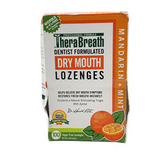 TheraBreath Dentist Formulated Dry Mouth Lozenges, Mandarin + Mint, 100 Sugar Free Lozenges