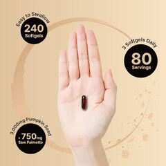 NatureBell Virgin Pumpkin Seed Oil 3,000mg Per Serving, 240 Softgels_Exp 09/2026