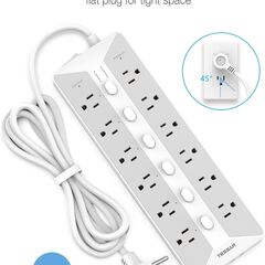Power Strip with USB, Individual Switches, TESSAN 12 Outlets and 3 USB Ports, Long Extension Cord 6 Feet with Surge Protector for Home, Dorm and Office Accessories, 1700J Protection, Gray