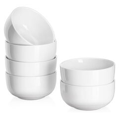 DOWAN 10 OZ Ice Cream Bowls - 4.25" Ceramic Dessert Bowl Set of 6 - Porcelain Small Bowls, Bouillon Cups for Side Dishes, Ice Cream, Oatmeal, Fruit, Portion Control - Dishwasher Microwave Safe