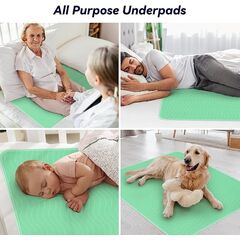 4 Pack 36” x 36” Extra Heavy Absorbency Washable Underpads, Waterproof Quick Drying Nursing Pads Incontinence Bed Pads, Reusable Washable Pee Pads for Dogs, Diaper Changing & Adults