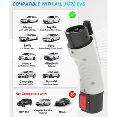 Seguma - Tesla to J1772 EV Charging Adapter, 60A 250V w/ Lock, White
