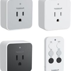 Remote Control Outlet, TESSAN 3 Pack Wireless Remote Light Switch, On Off Switch Plug for Lights, Lamps, Fans, Household Appliances, 100ft RF Range, 15A/1875W(3 Outlet)