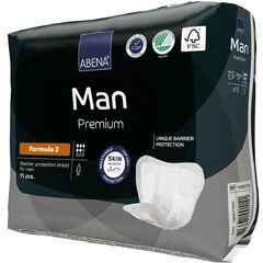 Abena Man Premium Incontinence Guards, (Sizes 0 to 2) Formula 2, 15 Count