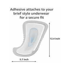 Amazon Basics Men's Incontinence Guards, Maximum Absorbency, 104 Count, (2 Packs of 52)