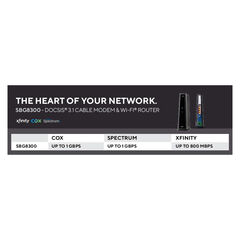 ARRIS (SBG8300) - Cable Modem Router Combo - Fast DOCSIS 3.1 Gigabit & AC2350 WiFi ,Comcast Xfinity, Cox, Spectrum & more, 1 Gbps Max Internet Speeds , 4 OFDM Channels
