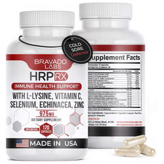 Bravado Labs HRP Rx 975 mg Advanced Lysine Immune Boost 120 ct Exp 06/2026