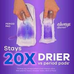 Always Discreet Adult Incontinence Pads for Women, Moderate Absorbency, Regular Length, Postpartum Pads, 198 CT