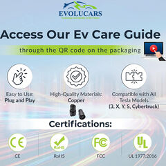 J1772 to Tesla Adapter [4 Safety Certifications] Includes Video Tutorial & Battery Care Guide-Tesla Charger Adapter Compatible with Tesla Model 3/Y/X/S