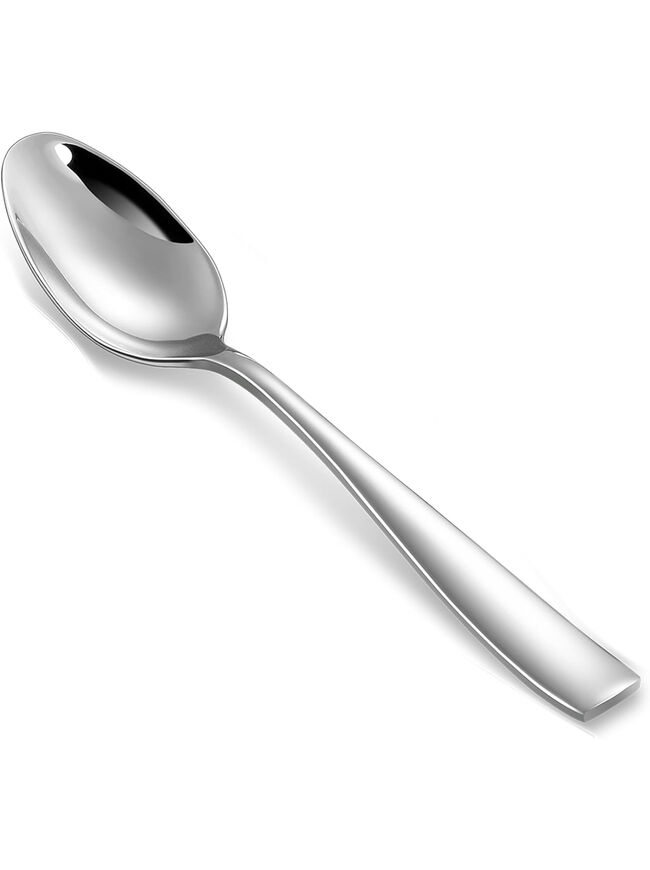 KEAWELL Premium 4-Piece Louis Spoon Set, 18/10 Stainless Steel, Squared Edge, Smooth Finish, Dishwasher Safe (7.6" Dinner Spoon)