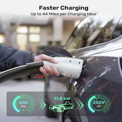Tesla to J1772 Charging Adapter, Max 60A & 250V AC, White