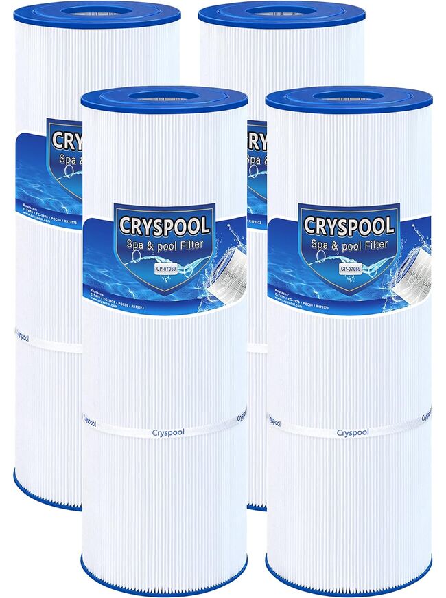 Cryspool 07069 Filter Compatible with Clean & Clear Plus 320, CCP320, PCC80-PAK4, R173573, 817-0081, C-7470, FC-1976, 4×80 Sq. Ft Pool Filter Cartridge, 4 Pack