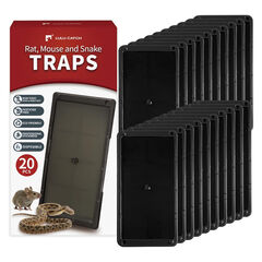LULUCATCH Super Glue Traps 20 Pack for Mice & Snakes, Larger, Heavier Sticky Traps with Non-Toxic Glue. Sticky Mouse Traps Indoor, Easy to Set, Pet Safe Pest Control
