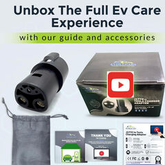 J1772 to Tesla Adapter [4 Safety Certifications] Includes Video Tutorial & Battery Care Guide-Tesla Charger Adapter Compatible with Tesla Model 3/Y/X/S