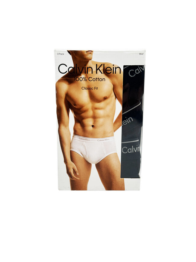 Calvin Klein Men's Cotton Classic Fit Breifs - 3 Pack - Black - XL