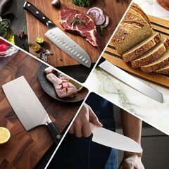 Upgrade 5 in 1 Electric Knife Sharpener with LCD Screen, 3 Rotational Speed Adjustable, 100% Diamond Abrasives, knife sharpener for Straight, Serrated, Meat Cleaver, Ceramic Knives & Scissors, Gray