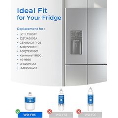 Waterdrop 5231JA2002A Refrigerator Water Filter, Replacement for LG®LT500P®, GEN11042FR-08, ADQ72910911, ADQ72910901, Kenmore 9890, 46-9890, LFX25974ST, LMX25964ST, 3 Pack, Package May Vary