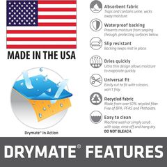 Drymate Dog Playpen Mat, Absorbent, Waterproof, Non-Slip, Machine Washable, Jumbo XXL Size (60x74), Reusable Puppy Pad for Training, Whelping, Housebreaking, Incontinence, and Crate/Kennel (USA Made)