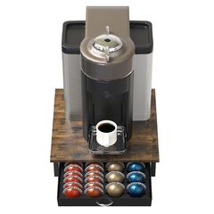DecoBrothers Vertuo Pod Holder Drawer, 24 Large or 48 Small Nespresso Capsule Organizer, Rustic Brown