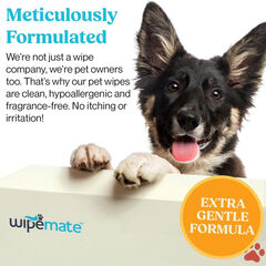 Wipemate Gentle Hypoallergenic Pet Grooming Wipes 400 Ct Unscented (Small/Med Size Pets)