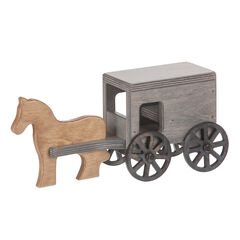 American Made Wooden Toy Horse & Buggy - Several Color Options