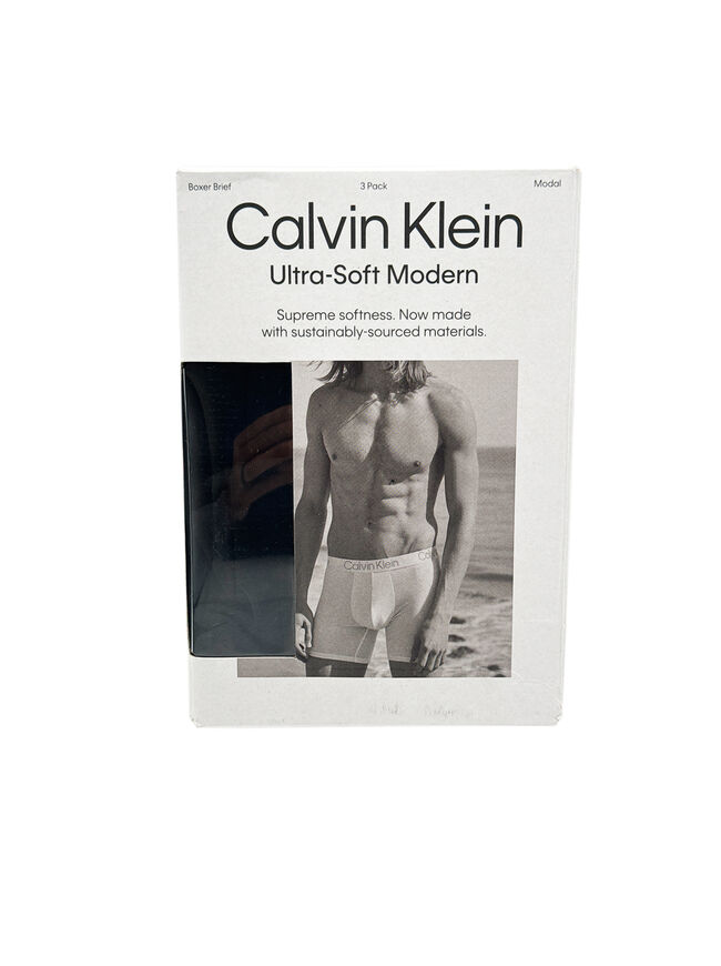 Calvin Klein Ultra-Soft Modern Boxer Briefs - 3 Pack - Black - Small