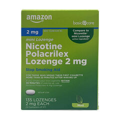 Amazon Basic Care Mini Nicotine Polacrilex Lozenge, 2 Mg (Nicotine), Mint Flavor, 135 Count
