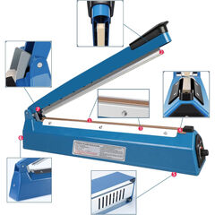 16 Inch Impulse Heat Sealer Manual Bags Sealer Sealing Machine Heating Closer for Plastic PE PP Mylar Poly Foil Bags Home Restaurant Food Storage with Extra Replace Element
