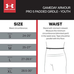 UNDER ARMOUR Gameday Pro 5-Pad Football Girdle Pant, Medium Black